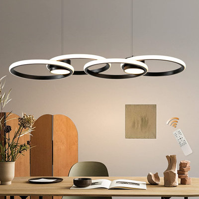 4 - Light Black LED Kitchen Island Pendant