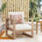Outdoor Acacia Wood Patio Club Chair, Wood Patio Furniture,Waterproof Thick Cushion Deep Seating for Porch, Garden, Backyard, Balcony