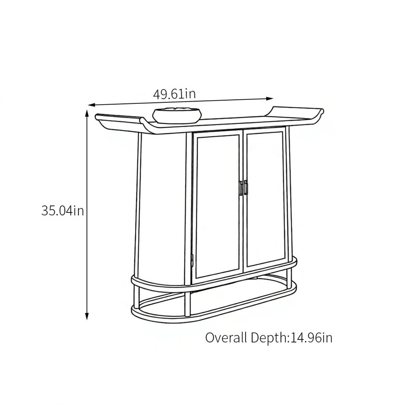 Modern multi-functional console table, 35.04" H x 49.61" W x 14.96" D
