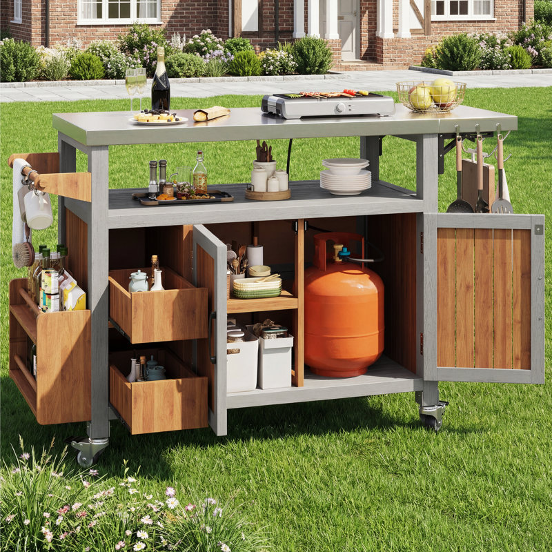 Rectangular Outdoor Buffet & Console Table , 138cm cm W 43cm cm D