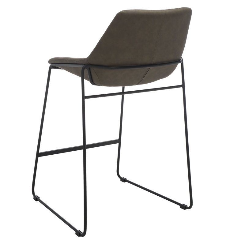 Tabouret de comptoir 27 po Chaliah, Gris foncé, Noir