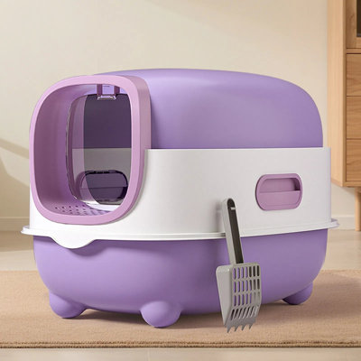 High-capacity Enclosed Cat Litter Box – Odor-lock, Scratch-resistant, Ideal For Us Households