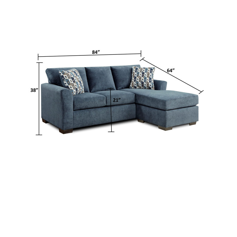 Adrie 3 Piece Living Room Set, Aria Navy