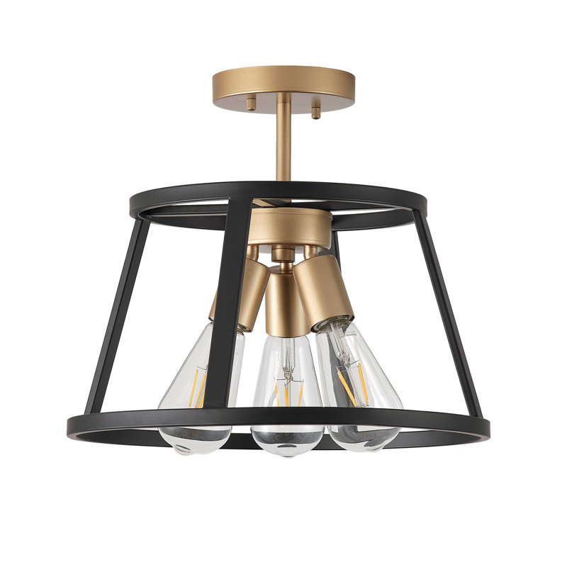 2-matte black dimmable industrial iron ceiling light
