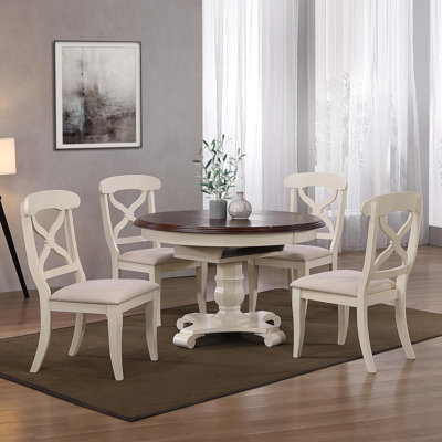 Azura 4 - Person Solid Wood Top Pedestal Dining Set