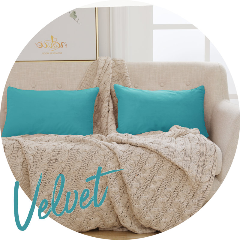 Rectangular Velvet Pillow Cover, Teal