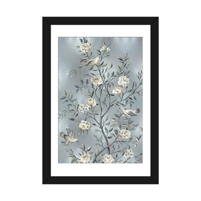 «Chinoiserie In Silver III» par Reneé Campbell, reproduction sur toile tendue sur châssis