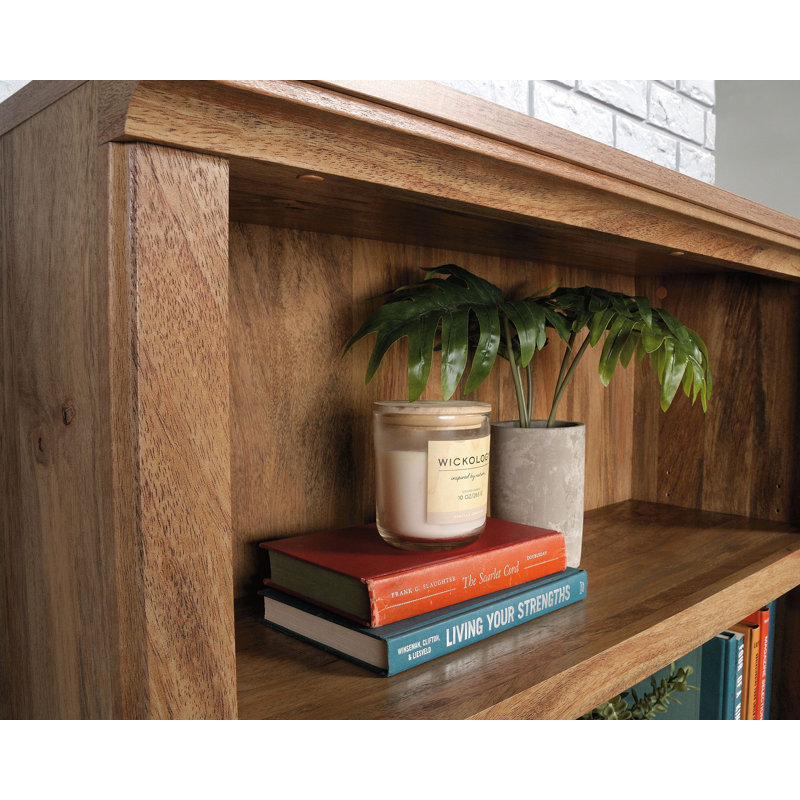 St. Nicholas Standard Bookcase, (3 Shelves) 69.76"H x 35.28"W x 10.51"D, Black/Brown