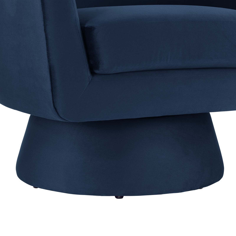Modway Astral Performance Velvet Fabric and Wood Swivel Chair, Midnight Blue Polyester Blend