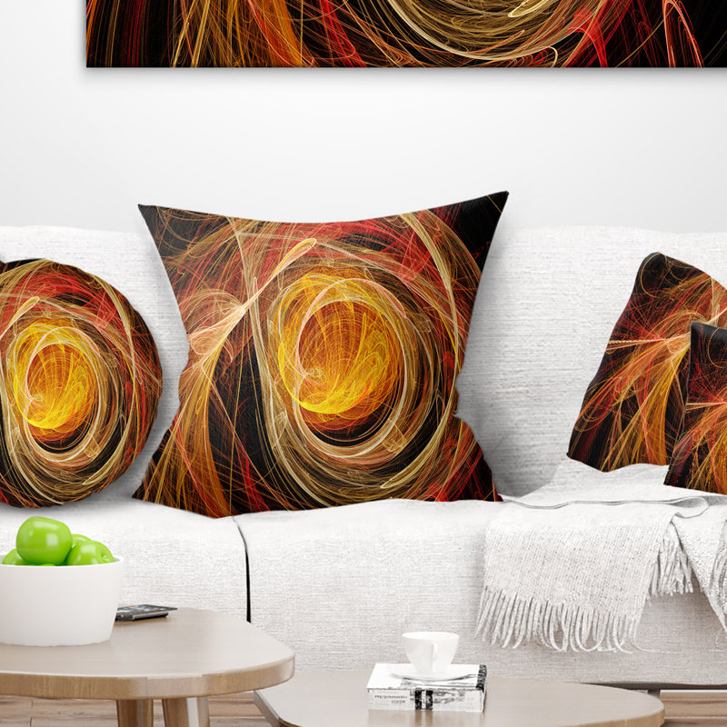 Coussin , 16 po x 1 po, Coussin décoratif, Orange / Noir