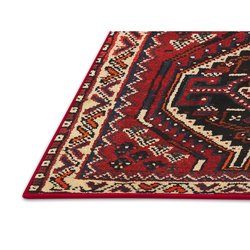Tapis jaune clair/marron/noir Interlachen, Rectangle 5 pi x 7 pi