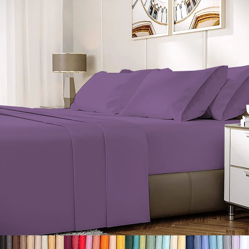 6-Piece Rayon From Bamboo Blend Sheet Set, Twin Sheet Set + 1 Fitted Sheet + 2 Pillowcases, Mauve