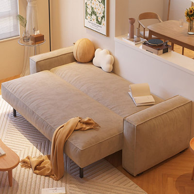 Threeseat LightGray 100% Polyester Sleeper sofa