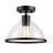 1-Light Outdoor Flush Mount Ceiling Light, Matte Black, Seeded Glass Shade, Weather Resistant