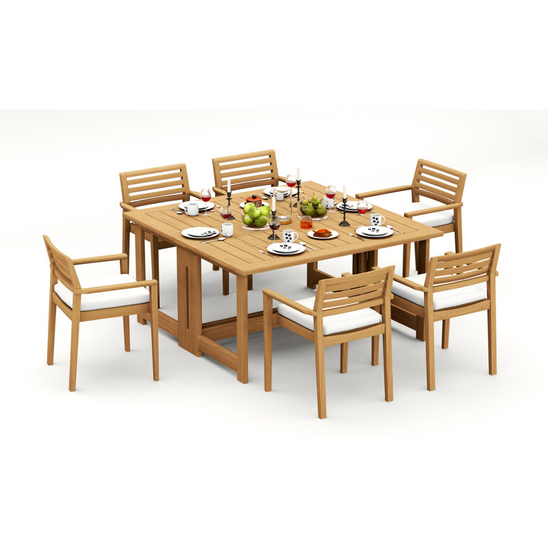 Ensemble repas d'extérieur carré Bechtel, 6