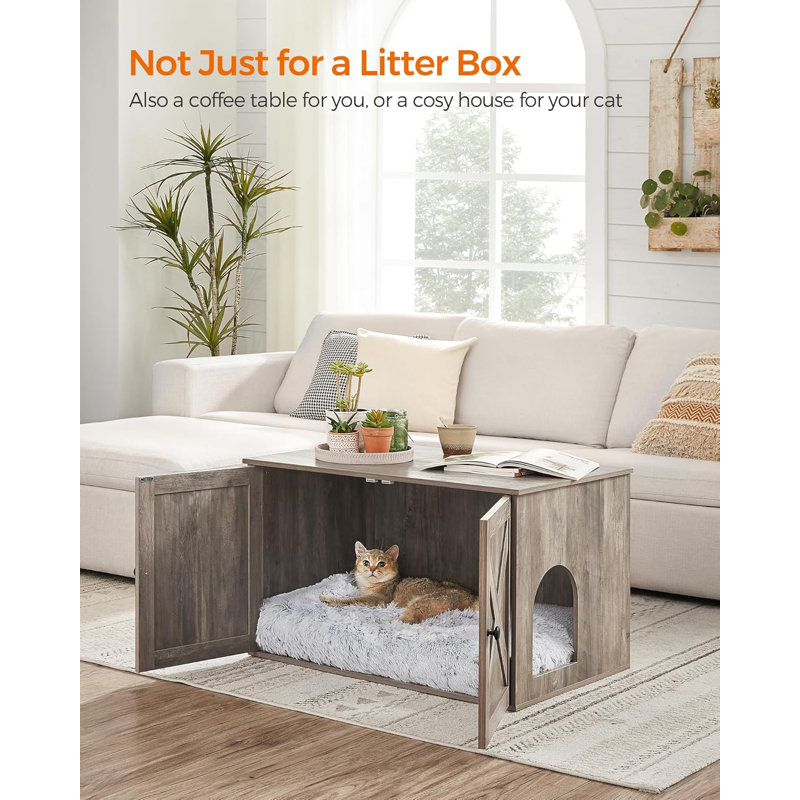 Engineered Wood Litter Box Enclosure, Heather Greige