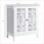 Sideboard Buffet Cabinet, Classic White with Double Glass Doors &amp; Adjustable Shelves | MDF Construction | Anti-Toppling Design