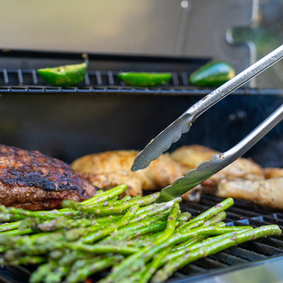 Kenmore 3-Piece Stainless Steel BBQ Grill Tool Set - Fork, Tongs, and Spatula