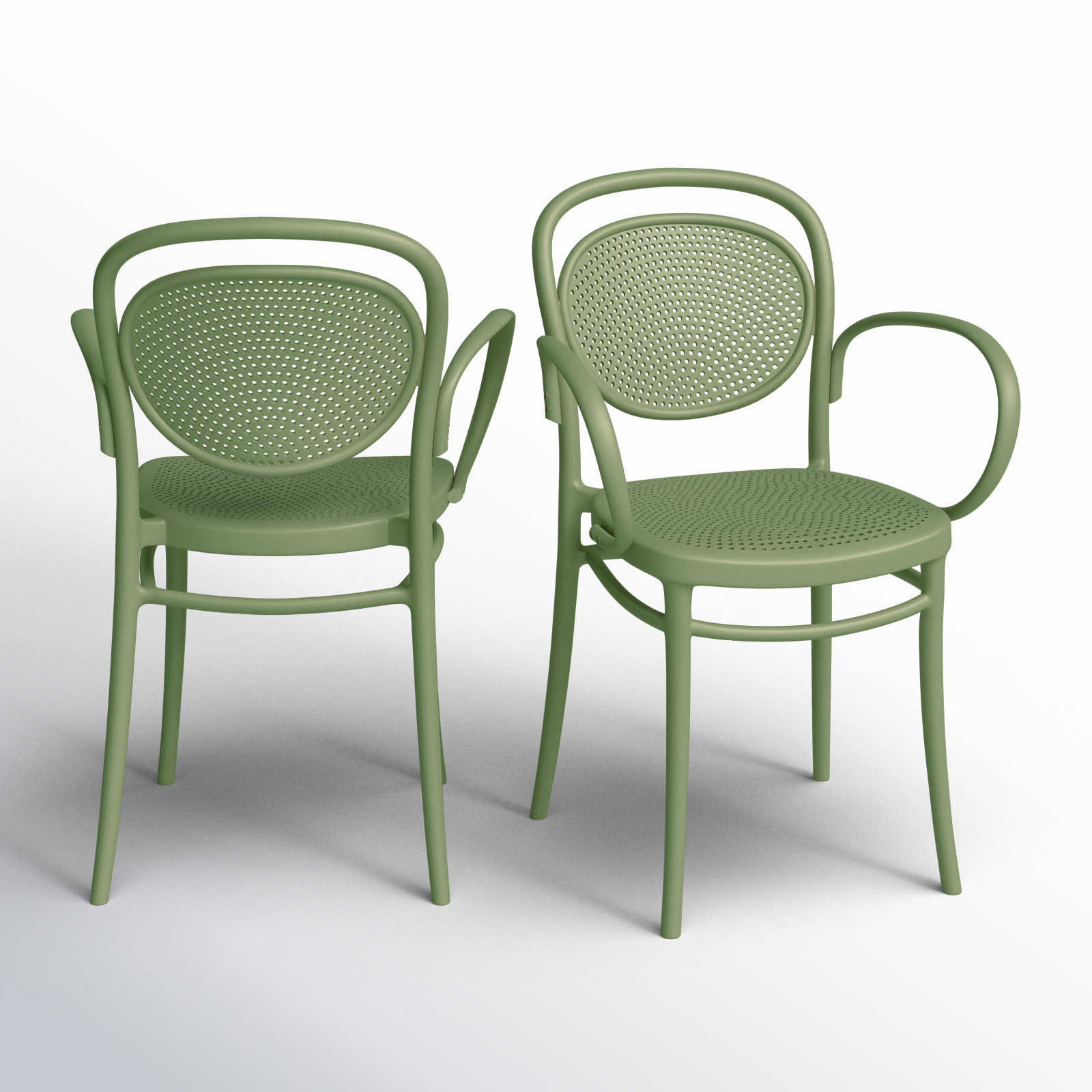 Farrah Stackable Patio Armchair, Olive Green