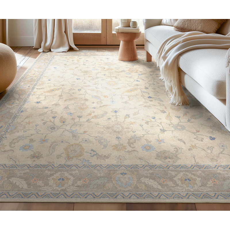 Bungalow Rose Adrith Mardin Modern Vintage Boho Cream Area Rug, Rectangle 9'10" x 13'