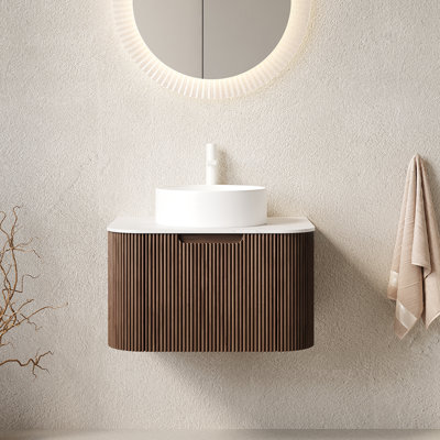 Meuble-lavabo rond 24 po