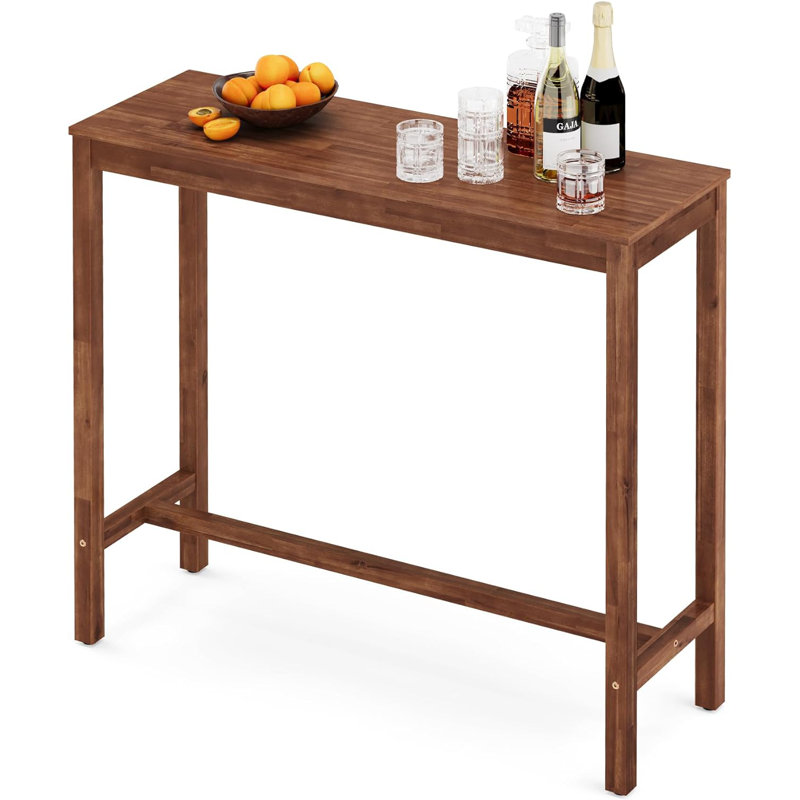 Bar Table, 45 Inch Counter Bar Height Pub Table, Brown