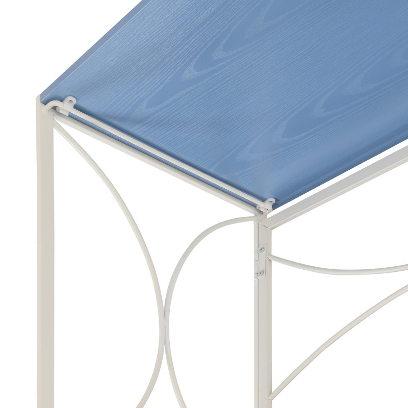 Bureau d'écriture rectangulaire pliable de l 39,5 po Marcianne, Blue/White