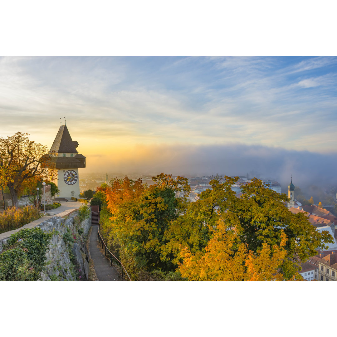 Berühmter Uhrenturm, Österreich - Leinwandbild