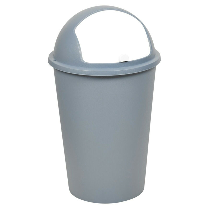 Roquemore Plastic Manual Lift Kitchen Trash Can - 50L, Blue/White
