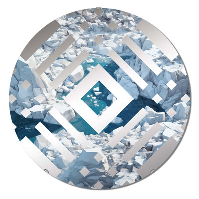 Majestic Aerial View Artic Rivers Icebergs - Diamond Decorative Mirror