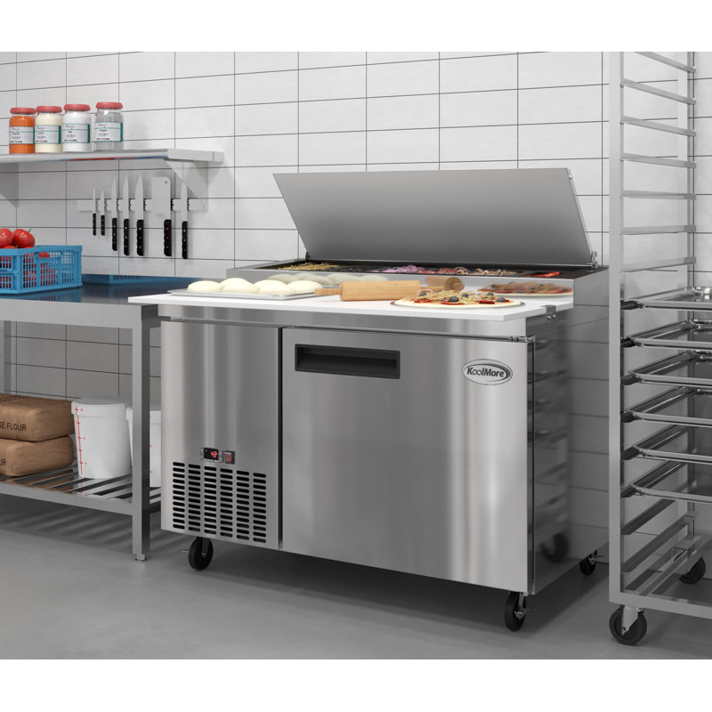 50 in. One Door Commercial Pizza Prep Refrigerator in Stainless Steel (KM-RPPS-1DSS)