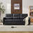 Azem 85.4'' Faux Leather Round Arms Sofa-1109267138