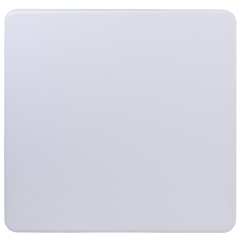 Granite White Square Plastic Folding Table with Gray Metal Frame