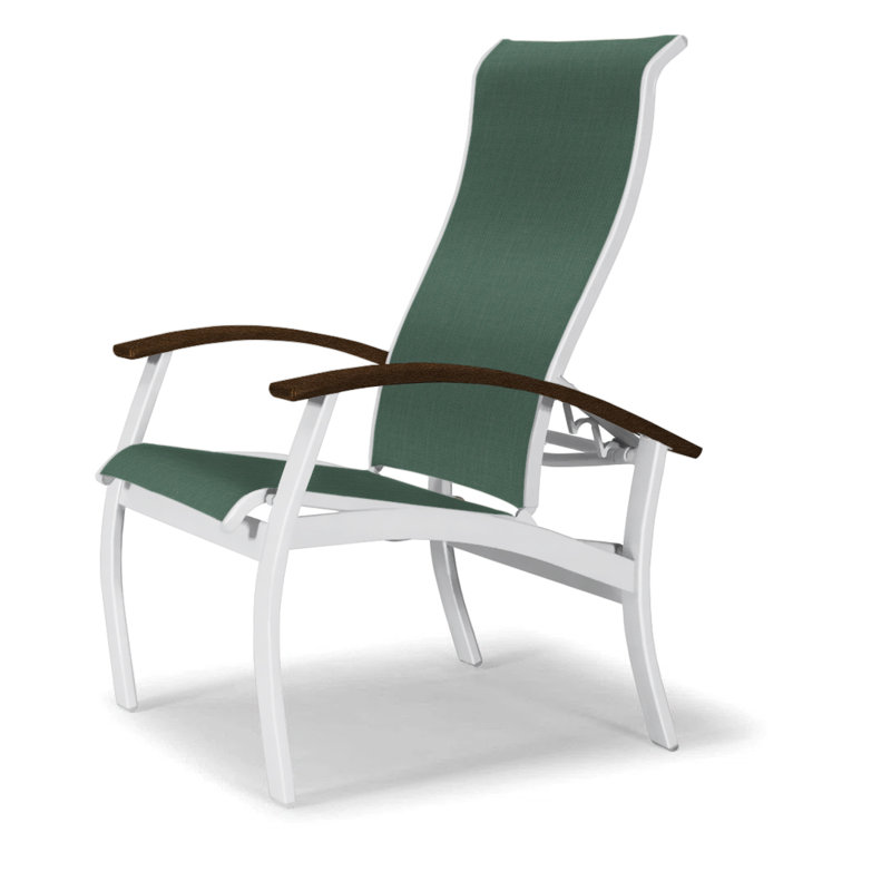Chaise de patio Askar, Vert forêt 22D Sunbrella® vert, Kona, Blanc brillant