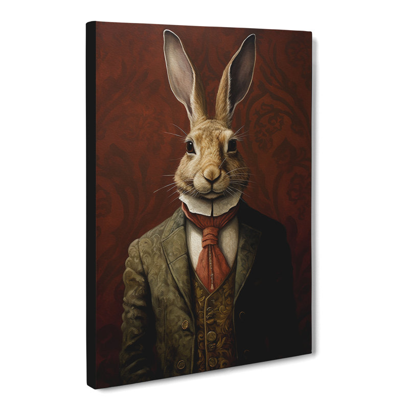 Hare Minimalism Art - Wrapped Canvas, 60cm H x 40cm W x 3cm D
