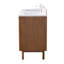 Meuble-lavabo sur pied moderne Tennant Brand 72 pouces, chêne chaud brun fumé, double vasque, comptoir en quartz blanc, entièrement assemblé