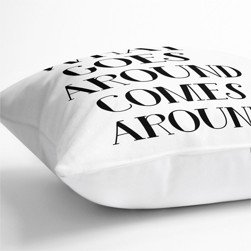 What Goes Around Scatter Cushion, 55cm H x 55cm W x 20cm D, White