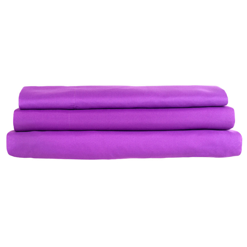 Bone Solid Full/Double Cotton Polyester Microfiber Sheet Set