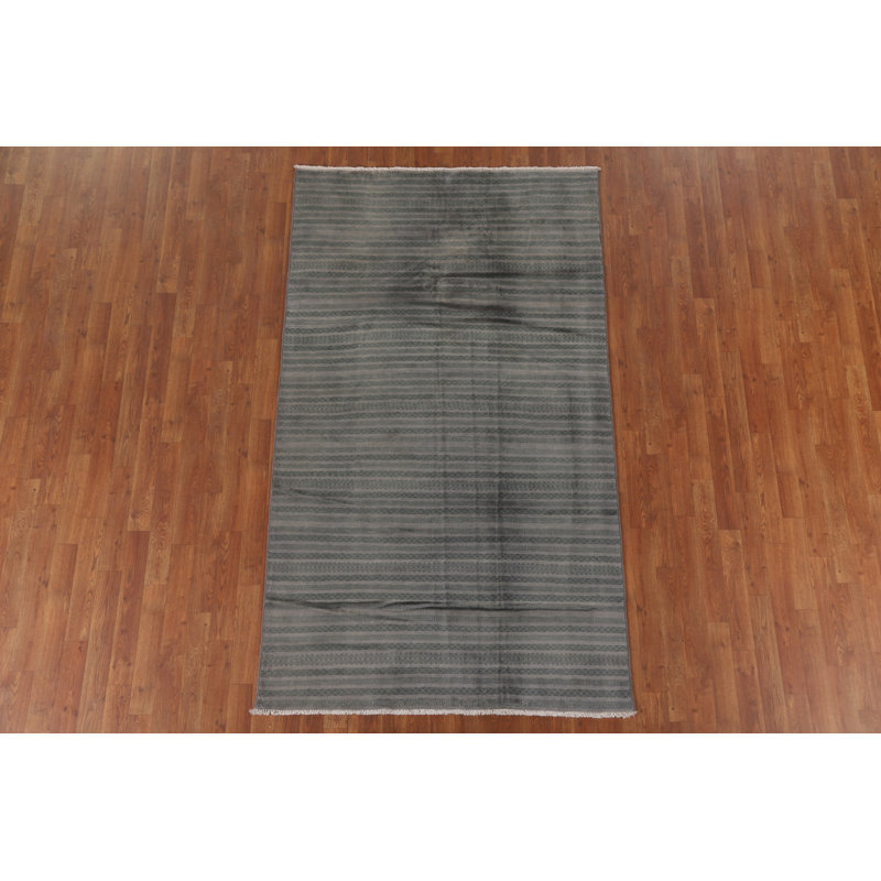 Tapis oriental gris / vert Gabbeh 4 x 7