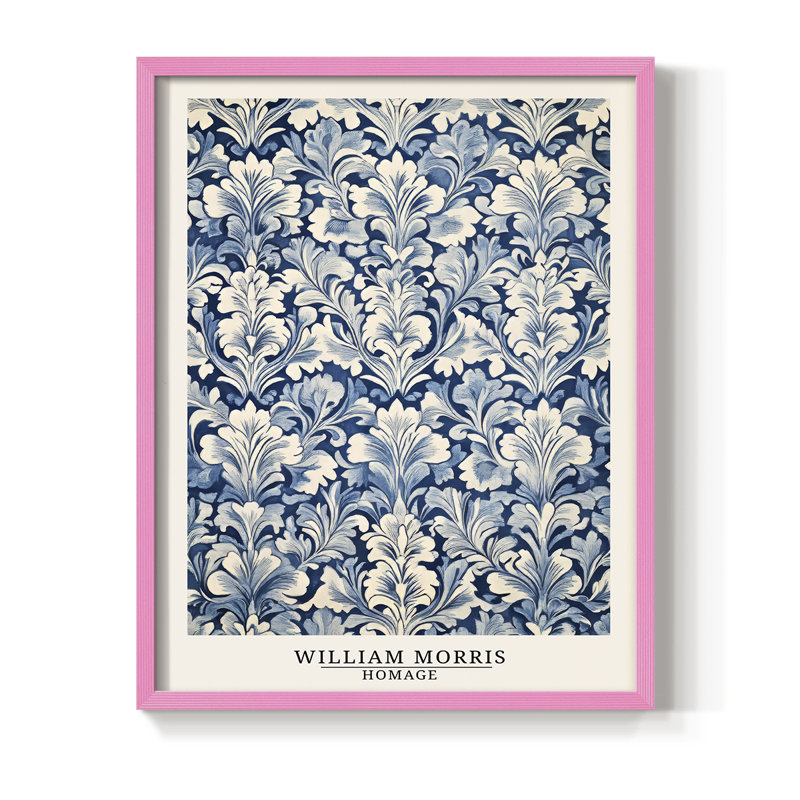 Imprimé encadré en bois massif de la série DCLXIX de Wm Morris, H 30 po x l 24 po, Pink