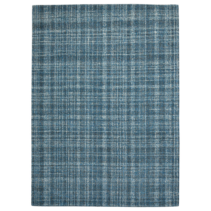 Hand Tufted Wool Plaid Indoor Rug, Rectangle 7'6" x 9'6"