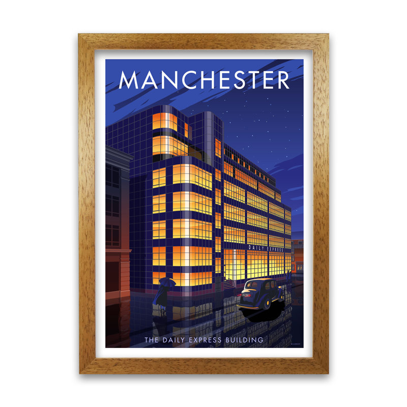 Manchester Express by Stephen Millership - Print, 29.7 cm H x 21 cm W x 5 cm D, Oak