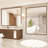 Walnut Wood Grain Framed Rectangle Bathroom Mirror, Wall Mounted Vanity Mirror with 4 MM Tempered Glass-1774377204