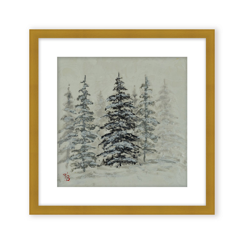 Nature Inspired "Serene Grove" Canvas Wall Art By , 20" H x 20" W, Framed Matted Print, Beige