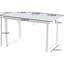 Table de salle à manger carrée blanche antique avec pieds en métal et fonction extensible, l 70,27 po x P 31,5 po H 29,5 po, surface pour un entretien facile dans le salon, surface, solution peu encombrante