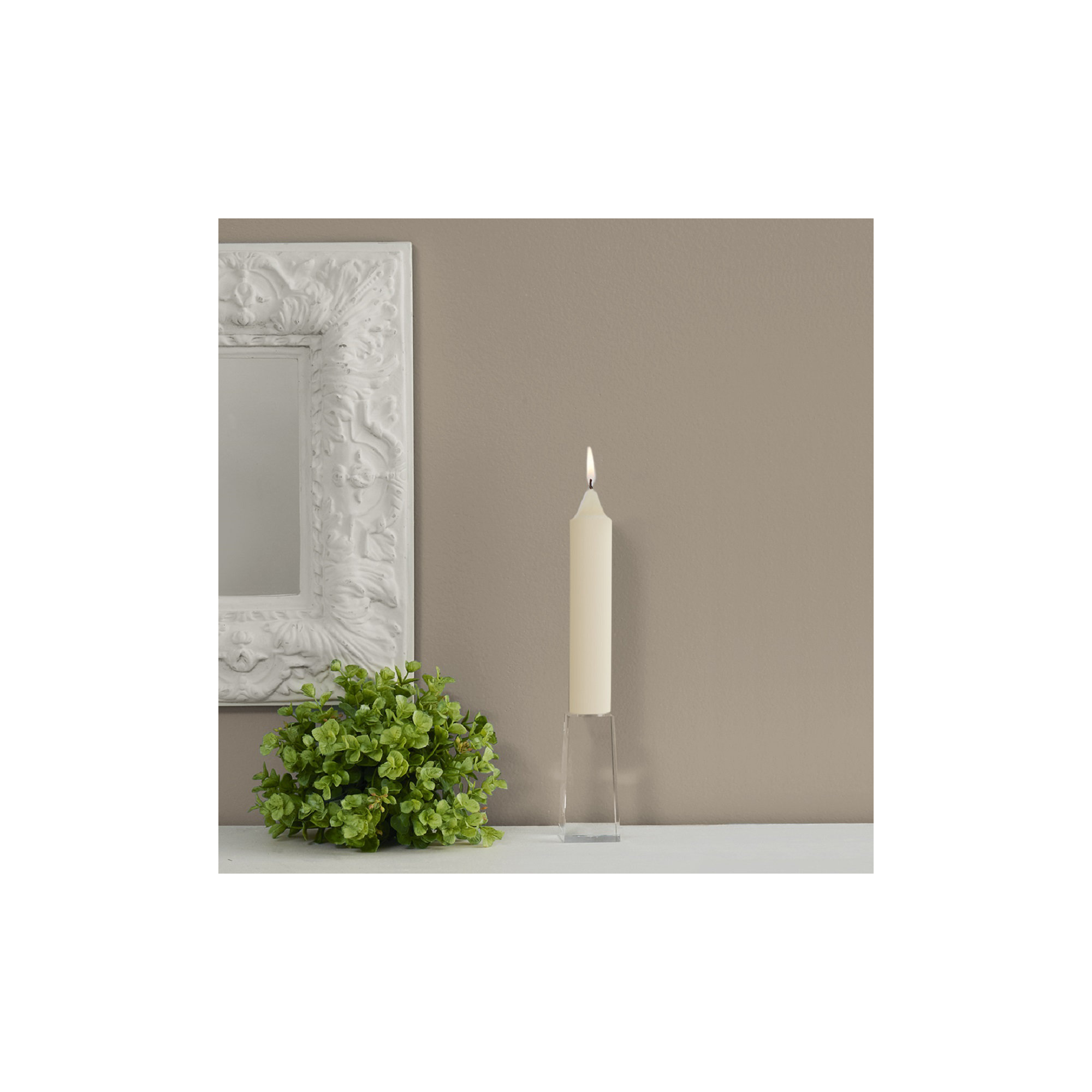 Smooth Collenette Unscented Taper Candle, Ivory, 7" H x 1.25" W x 1.25" D