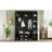 Farmhouse Wooden Hall Tree with 6 Hooks, Walnut Storage Bench with Adjustable Shelves-129768529