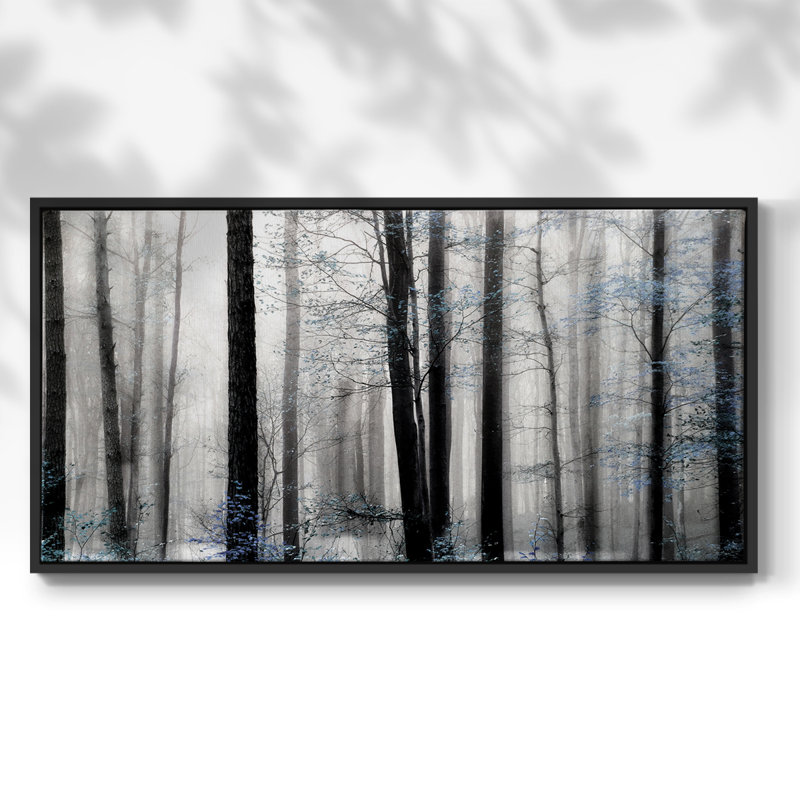 Waiting for Spring- Framed Gallery Wrapped Canvas -Ready to Hang, Black, 21" H x 41" W
