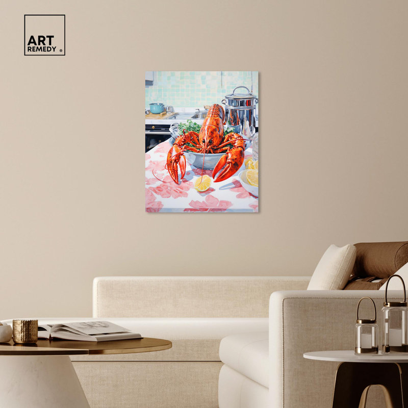 «Fine Lobster Canvas Summer» par Art Remedy, Toile tendue, 36" H x 30" W