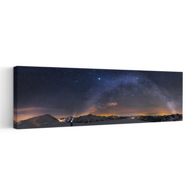 «Milky Way Mountain Night Serene Abstract Contemporary Landscape Mountain», art mural